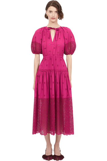 Nova Dress in Ruby-Dress-Ulla Johnson-Debs Boutique